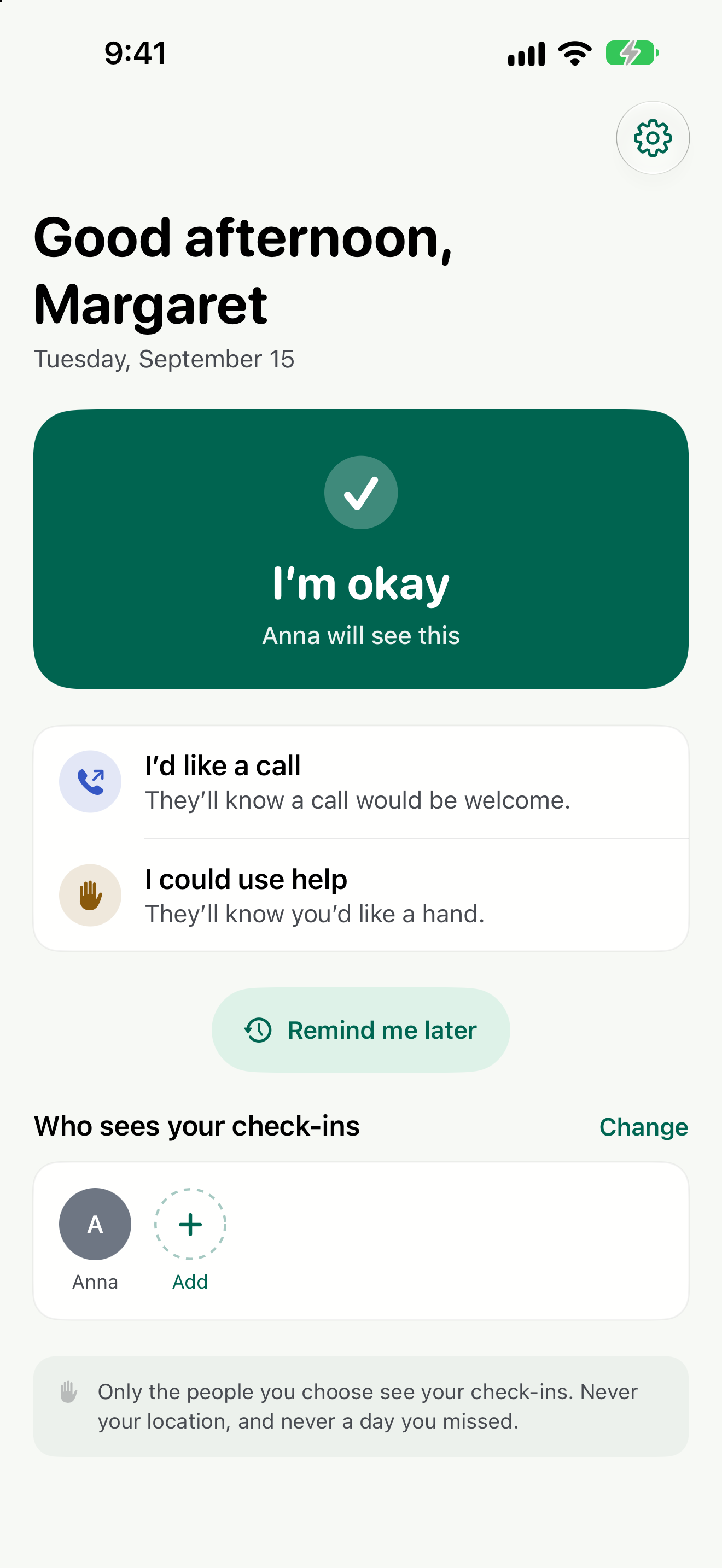 Your daily check-in